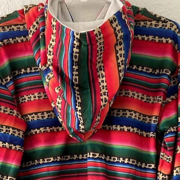 LEPOARD STRIPE PULL OVER HOODIE - Picture 5 of 11